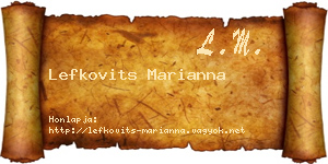 Lefkovits Marianna névjegykártya